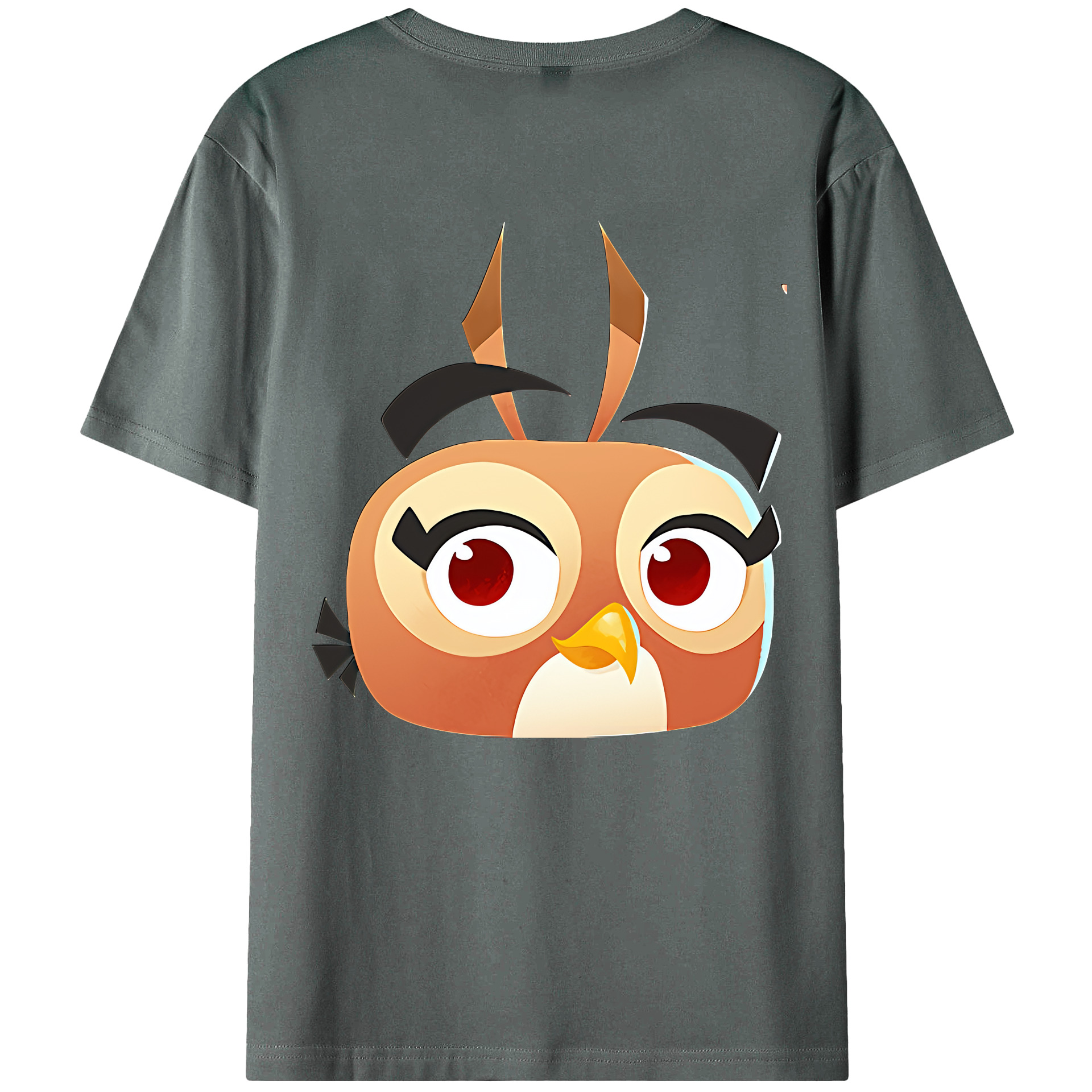 （画像用） Angry Birds アングリーバード 綿100％ メンズ半袖Tシャツ（バックプリント） 通気性